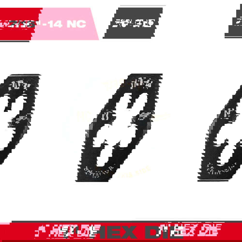 Hex Rethreading Dies; Thread Size (Inch): 7/16-14 ; Material: Carbon Steel ; Thread Direction: Right Hand ; Thread Standard: UNC ; Series: Hex-LOK ; Hex Size (Decimal Inch): 1.0000